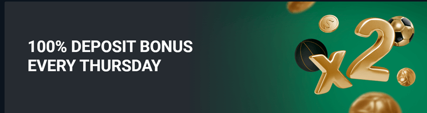Betwinner’s 100% deposit bonus every Thursday
