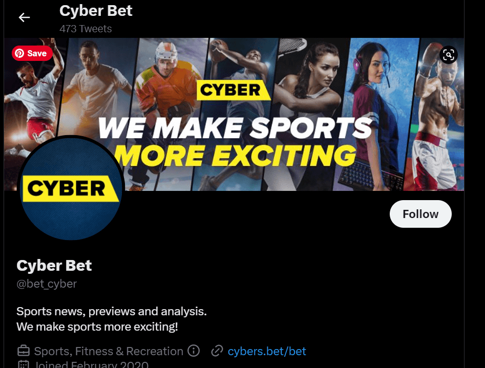 Cyber.bet official Twitter page