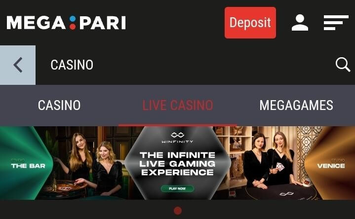 live casino at Megapari kenya 